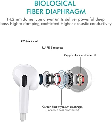2 אוזניות אריזה-אפל [Apple MFI Certified] 3.5 ממ אוזניות אוזניות מחווטות ברעש סטריאו באוזן מבודדים עם בקרת